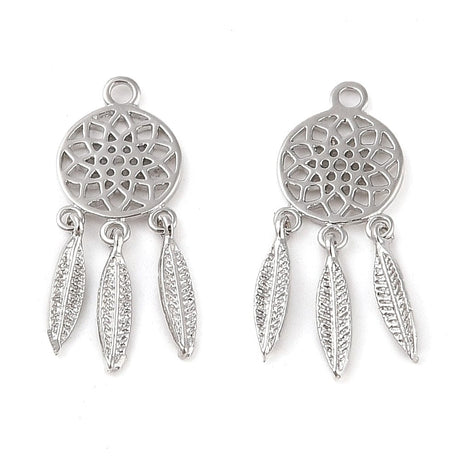 Drømmefanger Vedhæng, Platin Belagt, 25x9mm - Uniq Perler - 113163