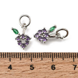 Drue Vedhæng Med Kubiske Zirkonia – Langtidsholdbar Platinbelagt Messing (13x8x2,5mm) - Uniq Perler - 118691