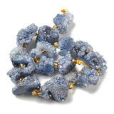 Druzy Agat Perler – Nuggets, Blå (10 - 16x12,5 - 15mm) - Uniq Perler - 117511