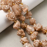 Druzy Agat Perler – Nuggets, Brun (10 - 16x12,5 - 15mm) - Uniq Perler - 117513