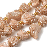 Druzy Agat Perler – Nuggets, Brun (10 - 16x12,5 - 15mm) - Uniq Perler - 117513