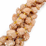 Druzy Agat Perler – Nuggets, Gylden (10 - 16x12,5 - 15mm) - Uniq Perler - 117513