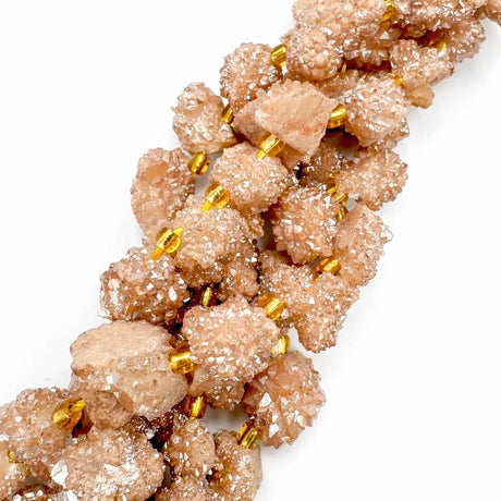Druzy Agat Perler – Nuggets, Gylden (10 - 16x12,5 - 15mm) - Uniq Perler - 117513