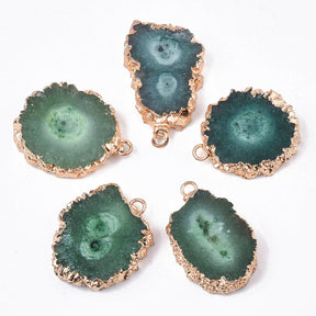 Druzy Achat Anhänger, Dunkelgrün - Uniq Perler - 284483