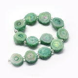 Druzy Kvarts Perler – Solar Kvarts Nuggets, Grøn (13–22mm) - Uniq Perler - 115646