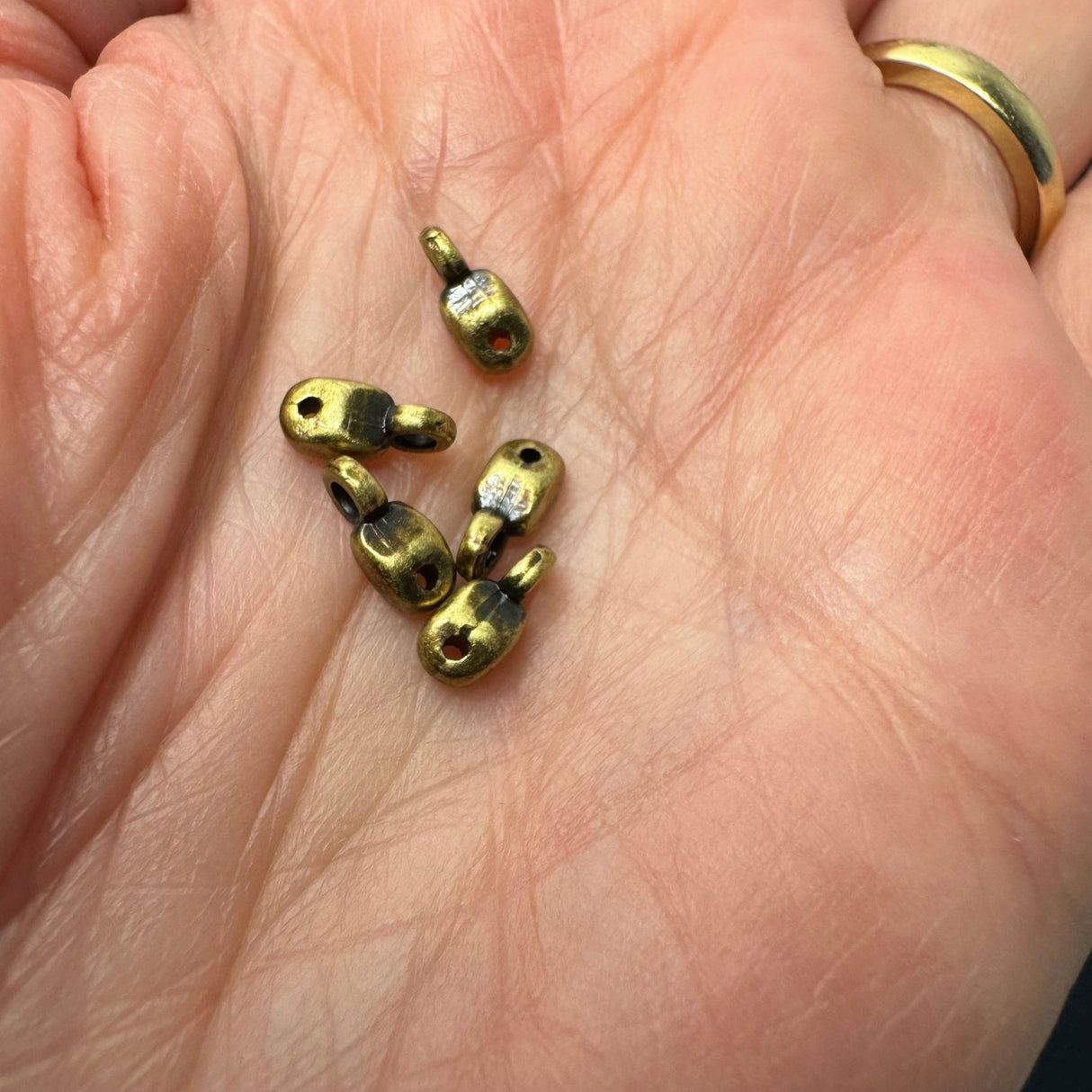 Duo Miyuki Endestykker – Antik Forgyldt (5,8x4mm, 5 stk) - Uniq Perler - 1111490420