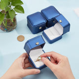 Eksklusiv Blå PU Læder Smykkeæske (6x6x5cm) - Uniq Perler - 903848