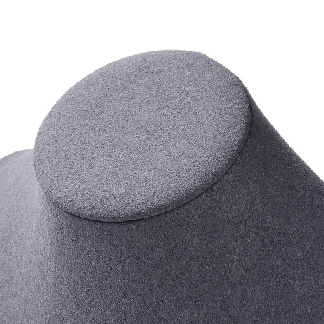 Eksklusiv Display Buste Til Udstilling I Grå Med Træfod - Uniq Perler - 111564