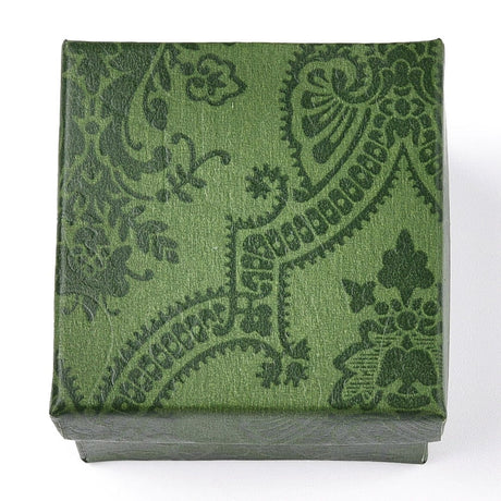 Eksklusive Gaveæsker Med Print, Grøn, (5x5x3,5 cm), 6 Stk - Uniq Perler - 112851