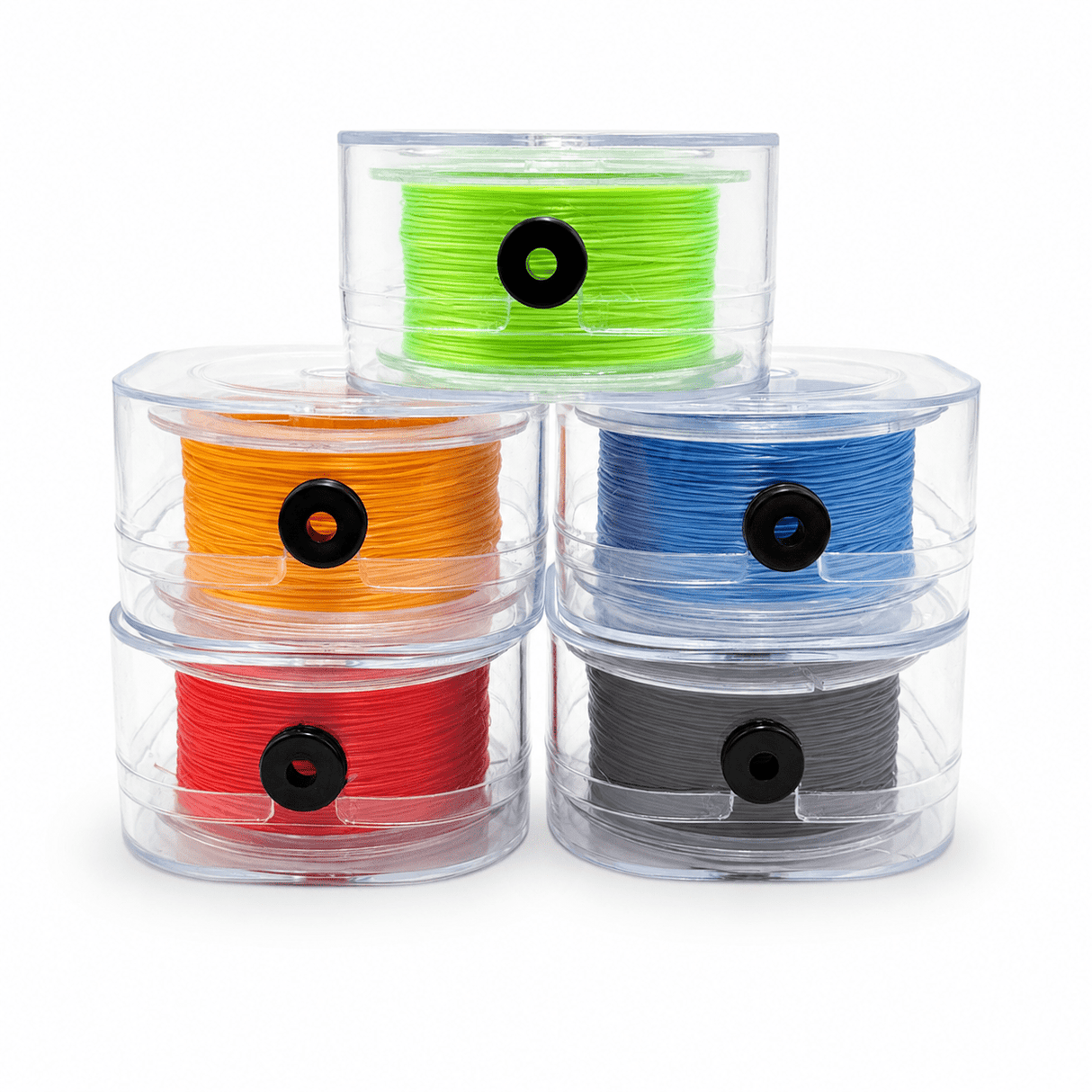 Elastiksnor – 5 Ruller Mix Farver (0,6mm, 5x50m) - Uniq Perler - 115937