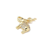 Elefant Vedhæng Med Zirkonia Sten - 18K Forgyldt (11x11x2mm) - Uniq Perler - 115557