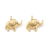 Elefant Vedhæng Med Zirkonia Sten, 18K Langtidsholdbar Forgyldning, 15x16mm - Uniq Perler - 0000014822