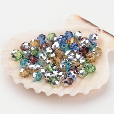 Elektroplated Glasperler, 4x3mm, 100 Stk - Uniq Perler - 344601