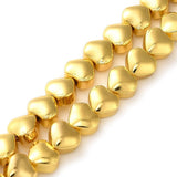 Elektroplatede Glasperle Hjerter – Forgyldt (6x6,5x4mm) - Uniq Perler - 793808