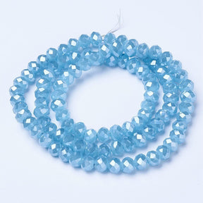 Elektroplattierte Glasperlen - Blau, Rondell (3,5 - 3,8mm) - Uniq Perler - 