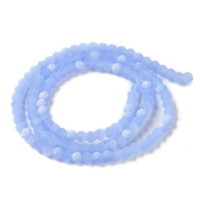 Elektroplattierte Glasperlen, Blau, Rondell, (3x3,5mm) - Uniq Perler - 111289