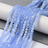 Elektroplatede Glasperler, Blå, Rondel, (3x3,5mm) - Uniq Perler - 111289