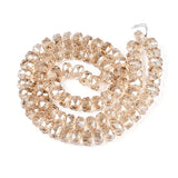 Elektroplatede Glasperler – Facetterede Rondeller, Brun (8x5mm) - Uniq Perler - 