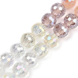 Elektropletterte glassperler – fasetterte runde perler (8 mm) – fargemiks - Uniq Perler - 