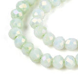 Elektroplatede Glasperler – Grøn, Facetteret, Rondel (4,5x3,5mm) - Uniq Perler - 76932669567092885503880884