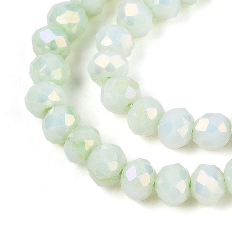 Elektroplatede Glasperler – Grøn, Facetteret, Rondel (4,5x3,5mm) - Uniq Perler - 76932669567092885503880884