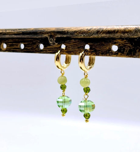 Elektroplatede Glasperler – Grøn/Pink, Facetteret, Rondel (8x6mm) - Uniq Perler - 115853