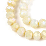 Elektroplatede Glasperler – Gul, Facetteret, Rondel (4,5x3,5mm) - Uniq Perler - 115404