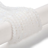 Elektroplatede Glasperler, Hvid, Rondel, (3x3,5mm) - Uniq Perler - 112992