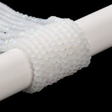 Elektroplatede Glasperler, Hvid, Rondel, (3x3,5mm) - Uniq Perler - 112992