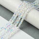 Elektroplatede Glasperler, Klar AB, Facetteret, (3mm) - Uniq Perler - 111921