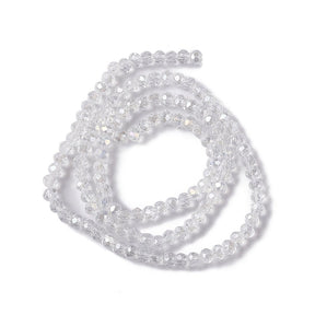 Elektroplattierte Glasperlen - Klar AB, Rondell (3,5 - 3,8mm) - Uniq Perler - 
