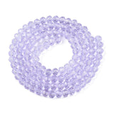 Elektroplatede Glasperler – Lilla, Rondel, Facetteret (4x3mm) - Uniq Perler - 115060