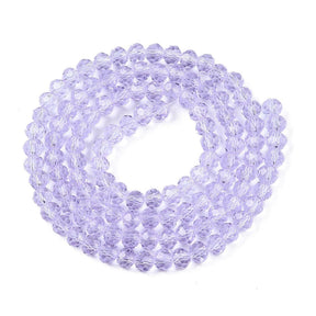 Elektroplattierte Glasperlen – Lila, Rondell, Facettiert (4x3mm) - Uniq Perler - 115060