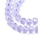 Elektroplatede Glasperler – Lilla, Rondel, Facetteret (4x3mm) - Uniq Perler - 115060