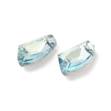 Elektroplatede Glasperler, Lys Blå, Facetteret, (19x11mm, 2 stk.) - Uniq Perler - 111992