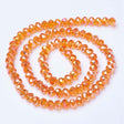 Elektroplatede Glasperler, Orange, Rondel, (2x2,5mm) - Uniq Perler - 112191