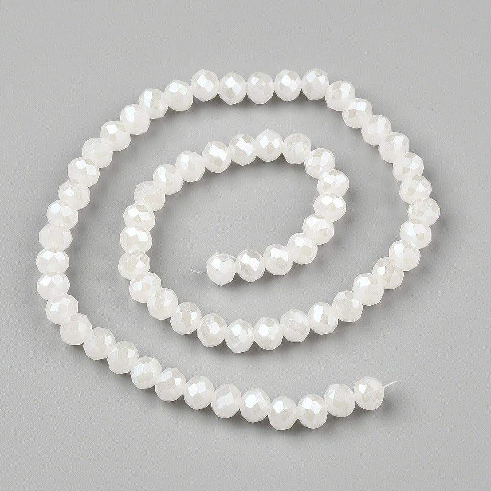 Elektroplatede Glasperler - Perlemor, Rondel (3,5 - 3,8mm) - Uniq Perler - 