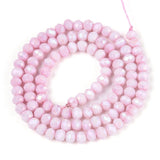 Elektroplatede Glasperler – Pink, Facetteret, Rondel (4,5x3,5mm) - Uniq Perler - 115405