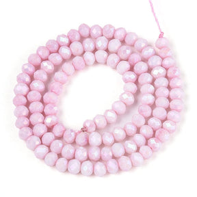 Elektroplattierte Glasperlen – Pink, facettiert, Rondell (4,5x3,5mm) - Uniq Perler - 115405