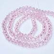 Elektroplatede Glasperler, Pink, Rondel, Facetteret, (2x3mm) - Uniq Perler - 111290