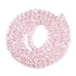 Elektroplatede Glasperler – Pink, Rondel, Facetteret (4x3mm) - Uniq Perler - 114668