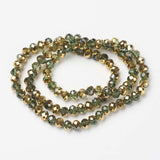 Elektroplatede Glasperler, Rondel, Facetteret, (4x3mm) - Uniq Perler - 111165