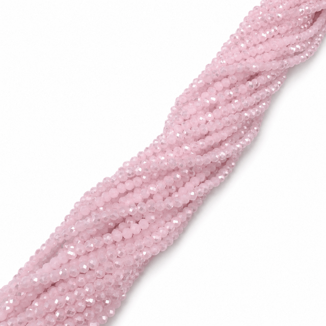 Elektroplatede Glasperler - Rosa (2x3mm) - Uniq Perler - 111981