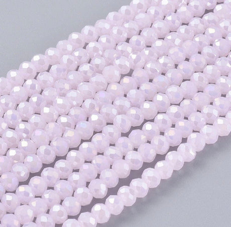 Elektroplatede Glasperler - Rosa (2x3mm) - Uniq Perler - 111981