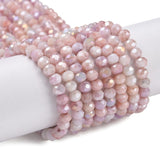 Elektroplatede Glasperler – Rosa, Facetteret, Rondel (4x3,5mm) - Uniq Perler - 115748