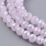 Elektroplatede Glasperler, Rosa, Rondel, (2x2,5mm) - Uniq Perler - 111754