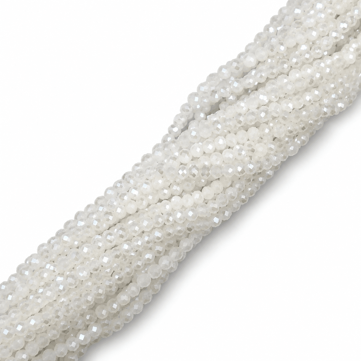 Elektroplateret Glasperler – Perlemor, Rondel, Facetteret (3,5-3,8mm) - Uniq Perler - 117144