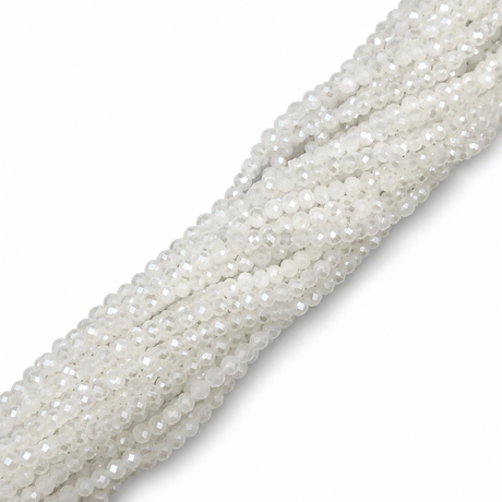 Elektroplateret Glasperler – Perlemor, Rondel, Facetteret (3,5-3,8mm) - Uniq Perler - 117144