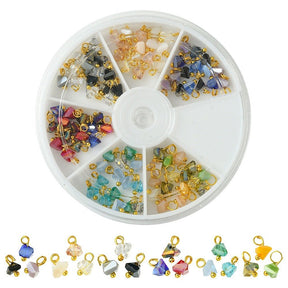 Elektropläterade Glas Hänge – Mixade Färger (8mm) 90 st. - Uniq Perler - 