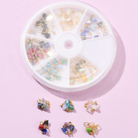 Elektropletterede Glas Vedhæng – Mix Farver (8mm) 90 stk. - Uniq Perler - 